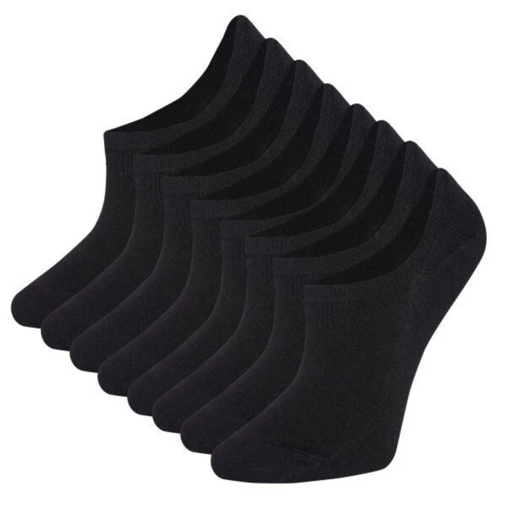 COLE HAAN Women's 8-Pair Cotton Blend Liner Socks, Black or white.